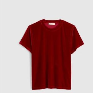 Relaxed tee in velvet Madewell Red T-Shirt
